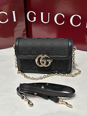Gucci Go Small Shoulder Bag In Black GG Canvas - 21.5x14x9cm - 1