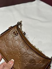 Gucci GG Emblem Mini Shoulder Bag In Brown GG Leather - 19x12x4cm - 2