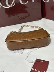 Gucci GG Emblem Mini Shoulder Bag In Brown GG Leather - 19x12x4cm - 6