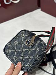 Gucci Mini GG Handbag In Navy And White GG Denim - 20x13x13cm - 2