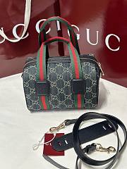 Gucci Mini GG Handbag In Navy And White GG Denim - 20x13x13cm - 3