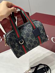 Gucci Mini GG Handbag In Navy And White GG Denim - 20x13x13cm - 5