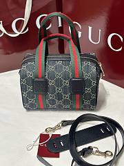 Gucci Mini GG Handbag In Navy And White GG Denim - 20x13x13cm - 1