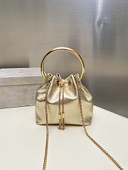 Jimmy Choo Nappa Mini Bag Micro Bon Bon Gold Metallic - 16x16x9cm - 1