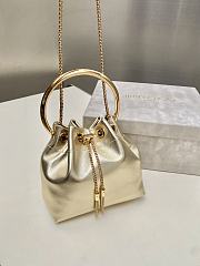 Jimmy Choo Nappa Mini Bag Micro Bon Bon Gold Metallic - 16x16x9cm - 6