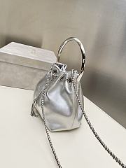 Jimmy Choo Nappa Mini Bag Micro Bon Bon Silver Metallic - 16x16x9cm - 2