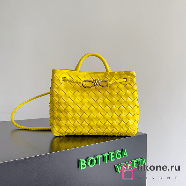 Bottega Veneta Small Andiamo Intrecciato Sulfur - 25x20x10cm - 1
