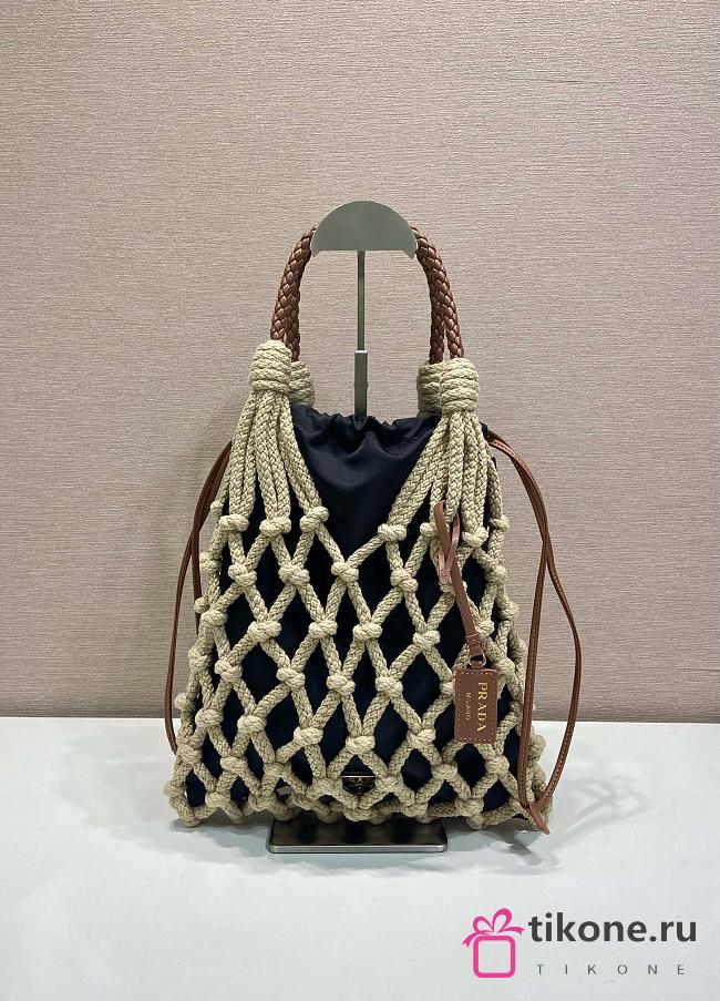 Prada Medium Noue Tote Bag Black 1BC111 - 37x30cm - 1