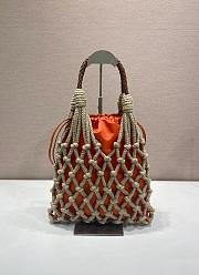 Prada Medium Noue Tote Bag Orange 1BC111 - 37x30cm - 5