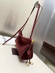 Alaia Le Click East West Medium Bag In Nubuck Burgundy - 30x14x9cm - 4