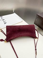 Alaia Le Click East West Medium Bag In Nubuck Burgundy - 30x14x9cm - 5