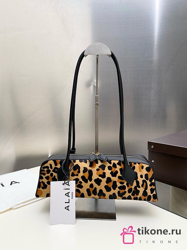 Alaia Le Teckel Medium Bag In Leopard Haircalf Brown - 33x11x10cm - 1