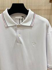 Prada Short-sleeved piqué polo shirt black/ white  - 2