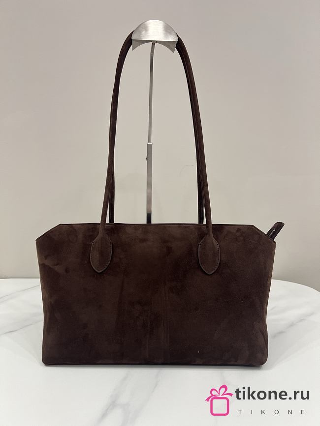 The Row Terrasse Bag in Suede Dark Brown - 32x18x20cm - 1