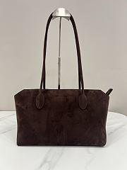 The Row Terrasse Bag in Suede Dark Brown - 32x18x20cm - 1