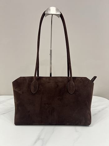 The Row Terrasse Bag in Suede Dark Brown - 32x18x20cm