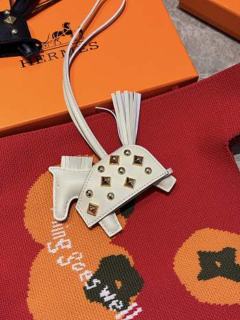 Hermes Rodeo Robeo Rock PM Charm White
