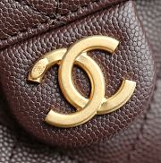 Chanel 25 Medium Handbag Grained Calfskin Gold Tone Metal Dark Brown - 40x30x15cm - 4