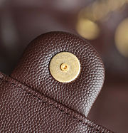 Chanel 25 Medium Handbag Grained Calfskin Gold Tone Metal Dark Brown - 40x30x15cm - 3