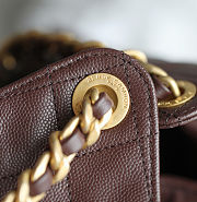 Chanel 25 Medium Handbag Grained Calfskin Gold Tone Metal Dark Brown - 40x30x15cm - 2