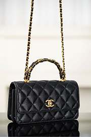 Chanel Clutch With Chain Grained Shiny Calfskin & Gold Tone Metal Black - 18.5x11x6cm - 3