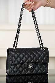 Chanel Classic Black Caviar Silver Hardware Bag - 14.5x23x6cm - 5