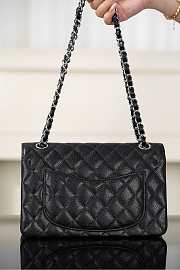 Chanel Classic Black Caviar Silver Hardware Bag - 14.5x23x6cm - 4