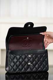 Chanel Classic Black Caviar Silver Hardware Bag - 14.5x23x6cm - 3