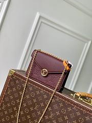 LV Wallet On Chain Rosy Brume Red M25814 - 19.5x13.5x6.5cm - 1