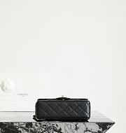 Chanel Mini Flap Bag with Top Handle Grained Shiny Calfskin & Gold Tone Metal Black - 19.5x12x6.5cm - 5