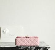 Chanel Mini Flap Bag with Top Handle Grained Shiny Calfskin & Gold Tone Metal Light Pink - 19.5x12x6.5cm - 4