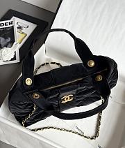 Chanel Bow Bag Velvet Effect Nylon & Gold Tone Metal Black - 38x29x5cm - 3