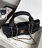 Chanel Bow Bag Velvet Effect Nylon & Gold Tone Metal Black - 38x29x5cm - 5
