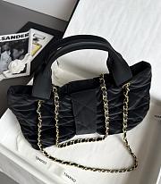 Chanel Bow Bag Velvet Effect Nylon & Gold Tone Metal Black - 38x29x5cm - 4