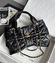 Chanel Bow Bag Shiny Lambskin & Gold Tone Metal Black - 38x29x5cm - 1