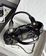 Chanel Bow Bag Shiny Lambskin & Gold Tone Metal Black - 38x29x5cm - 5