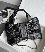 Chanel Bow Bag Shiny Lambskin & Gold Tone Metal Black - 38x29x5cm - 4