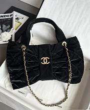 Chanel Bow Bag Velvet Effect Nylon & Gold Tone Metal Black - 38x29x5cm - 1