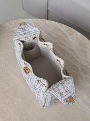 Chanel 25 Handbag Small Wool Tweed & Gold Tone Metal Ecru Khaki Gold & Red - 30x26x14cm - 6