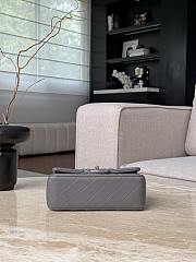 Chanel Mini Flap Top Handle Dark Gray Lambskin Light Gold Hardware - 12x20x6.5cm - 4