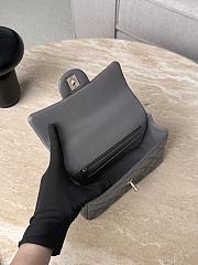 Chanel Mini Flap Top Handle Dark Gray Lambskin Light Gold Hardware - 12x20x6.5cm - 3