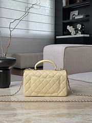 Chanel Mini Flap Top Handle Light Yellow Lambskin Light Gold Hardware - 12x20x6.5cm - 5