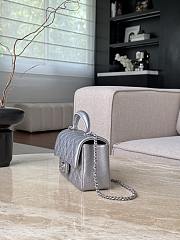 Chanel Mini Flap Top Handle Silver Caviar Silver Hardware - 12x20x6.5cm - 5