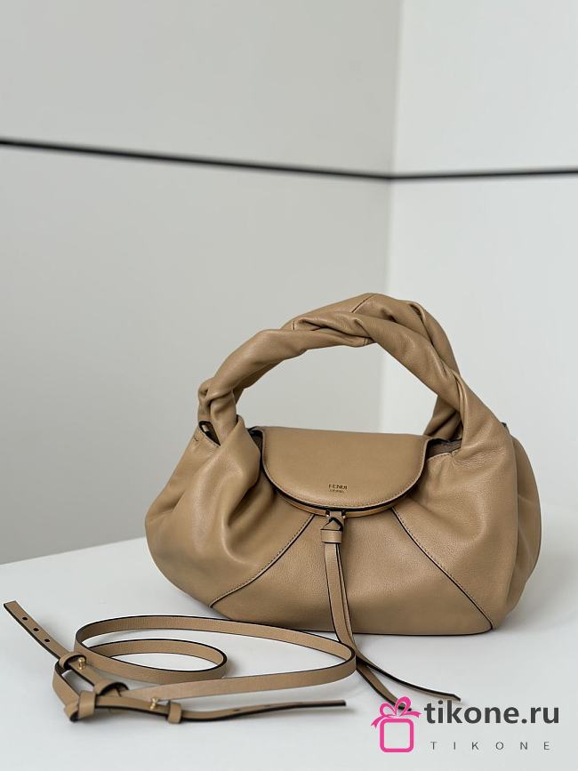 Fendi Spy Small Beige Leather Bag - 32x12x18cm - 1