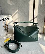 Loewe Large Puzzle Edge Bag In Grained Calfskin Green - 33x21.5x15cm - 1