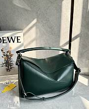 Loewe Large Puzzle Edge Bag In Grained Calfskin Green - 33x21.5x15cm - 6
