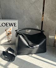 Loewe Large Puzzle Edge Bag In Grained Calfskin Black - 33x21.5x15cm - 1