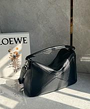 Loewe Large Puzzle Edge Bag In Grained Calfskin Black - 33x21.5x15cm - 3