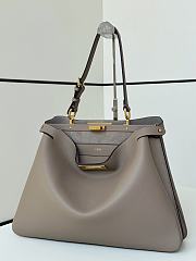 Fendi Peekaboo Soft Large Dove Grey Leather Bag - 40.5x28x13cm - 5