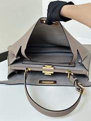 Fendi Peekaboo Soft Large Dove Grey Leather Bag - 40.5x28x13cm - 2